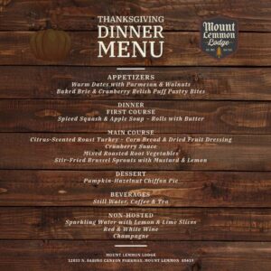 Thanksgiving 2025 menu